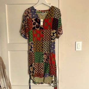 XS animal multi belted button shirt dress. From Anthropologie NWT